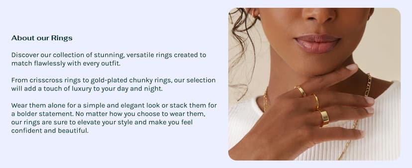 PAVOI 18K Gold Plated 3 Rings Set | Gold Stacking Rings for Women | Stacking Ring Set