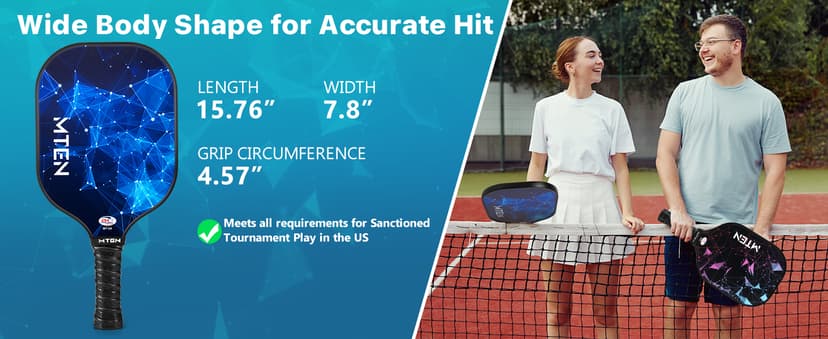 Pickleball Paddles, USAPA Approved Fiberglass Surface Pickleball Set with Pickleball Rackets, Pickleball Paddles Set for Men Women