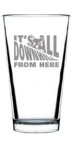 Designated Dinker - Pint Glass for Beer - Funny Pickleball Themed Decor and Gifts - 16 oz Glasses