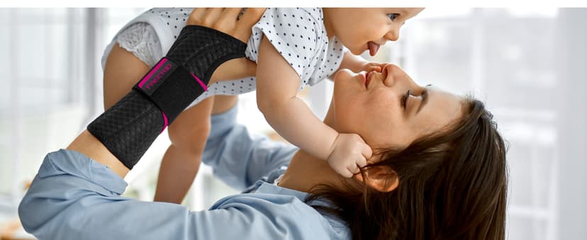 FREETOO Carpal Tunnel Wrist Brace Night Support Fit Right Hand for Work, Pain Relief Wrist Splint for Tendonitis, Sprain, Strain, Rigid Hand Brace for Arthritis for Women and Men (S/M, Black/Pink)