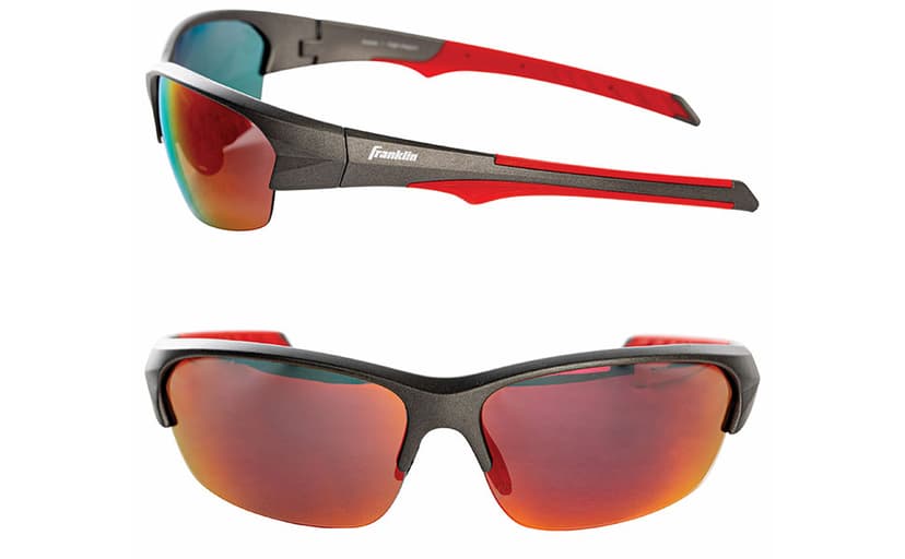 Franklin Sports Pickleball Sunglasses - All Sport UV Glasses for Tennis, Pickleball, Cycling, Rowing + More - Athletic Shades with Headband + Carry Bag, Red