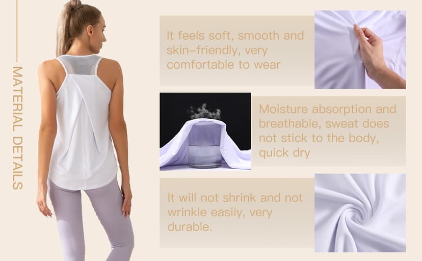 Aeuui Womens Workout Tops for Women Racerback Tank Tops Mesh Yoga Shirts Athletic Running Tank Tops Sleeveless Gym Clothes