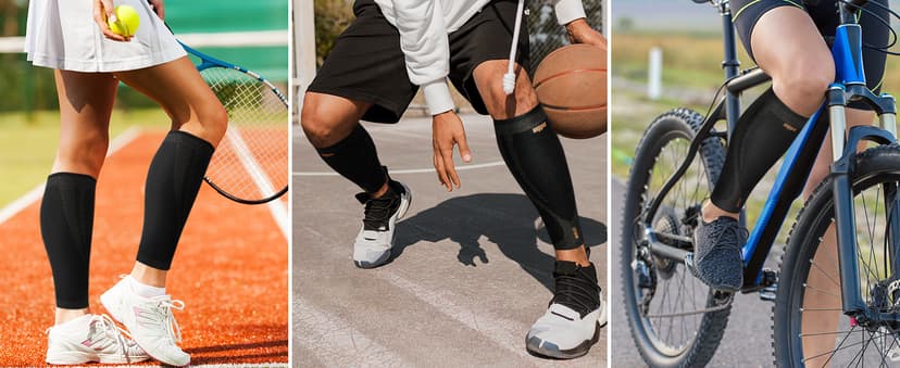 Copper Calf Compression Sleeves for Men and Women, Leg Compression Sleeve for Shin Splint Relief, Calf Sleeves for Men Running, Fitness (1 Pair)