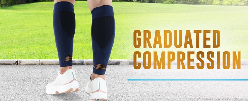 Doctor's Select 2 Pairs Copper Calf Compression Sleeve - Leg Compression Sleeves for Women & Men, Shin Splint Relief