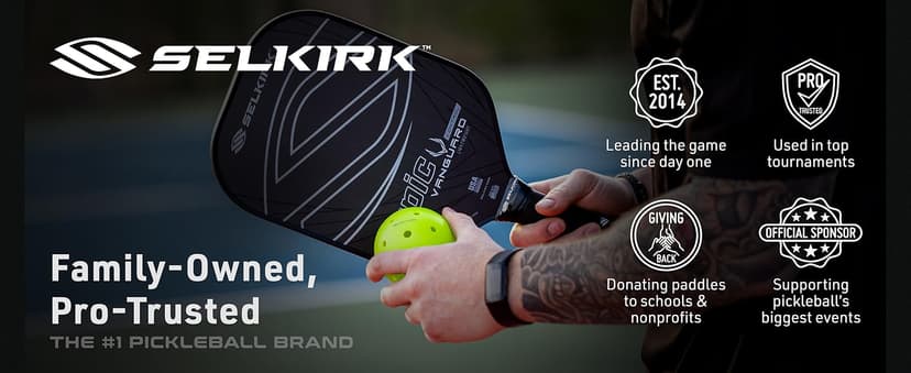 Selkirk Sport Vanguard Pickleball Paddle | Choose The Vanguard Power Air, Vanguard Pro or The Vanguard Control | Carbon Fiber Pickleball Paddles | 360 Proto Molding & Flexfoam Perimeter