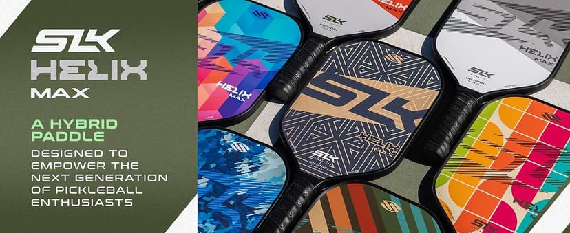 SLK Helix Pro Pickleball Paddle | Carbon Fiber & Fiberglass Hybrid Face | Thermoformed Carbon Fiber Core | Unmatched Control