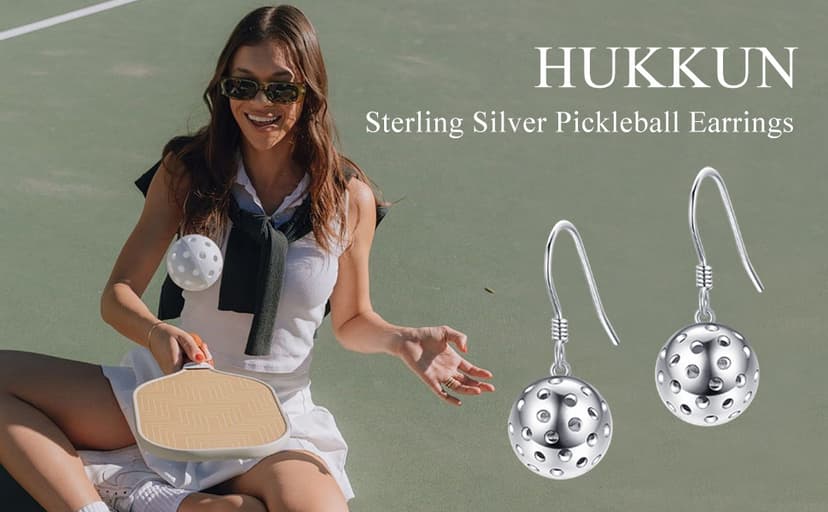 Sterling Silver Hypoallergenic Pickleball, Clarinet, Hockey, Basketball, Baseball, Roller Skating Earring - Music and Sport Jewelry Gifts for Women, Mother, Sport Lover