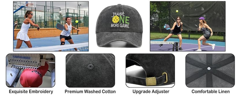 Pickleball Hat with Gift Box - Pickleball Gifts for Men Women - Washed Adjustable Embroidered Baseball Cap