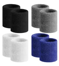 BEACE Sweatbands Sports Wristband for Men & Women - Moisture Wicking Athletic Cotton Terry Cloth Sweatband for Tennis, Basketball, Running, Gym, Working Out