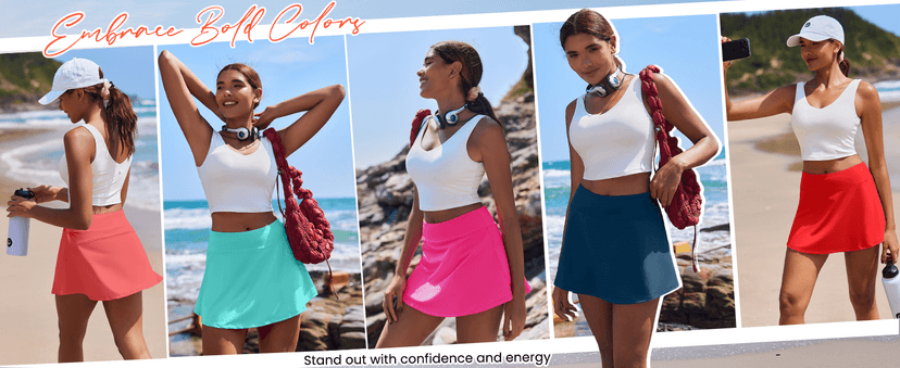 PINSPARK Tennis Skirts for Women Pleated Athletic Skort Lightweight Golf Skirts with Shorts Pocket Workout Pickleball