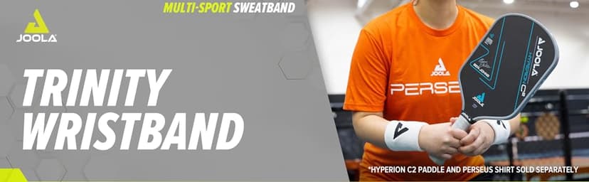 JOOLA Trinity Wristband 2 Pack – White Wrist Bands with Moisture Wicking Performance Material – 4 inch Elastic Sweatband for Wrists – Table Tennis & Pickleball Accessory