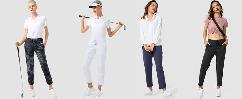 G Gradual Women's Pants with Deep Pockets 7/8 Stretch Ankle Sweatpants for Golf, Athletic, Lounge, Travel, Work