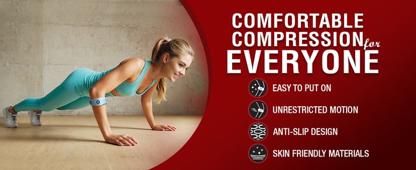 Sleeve Stars Tennis Elbow Brace for Women - Adjustable Tennis Elbow Strap, Golfers Elbow Brace for Men, Counterforce Brace for Tennis Elbow for Tendonitis Relief, Fits 9"-23" (Single/Black)