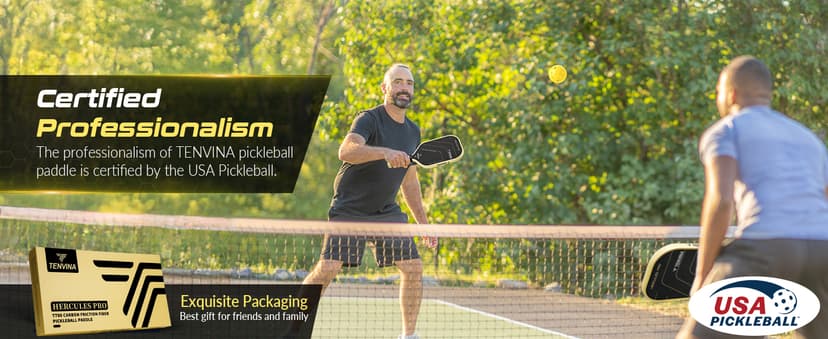 TENVINA Pickleball Paddles, Thermoforming 4-Layer T700SC Friction Carbon Fiber Pickleball Paddle, Professional Pickleball Paddle USAPA Approved with Strong Power and Spin for Athletes