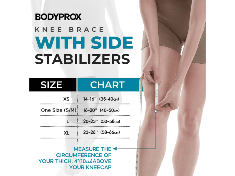 Bodyprox Knee Brace with Side Stabilizers & Patella Gel Pads for Knee Support