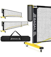 BAGAIL Badminton Net, Height Adjustable Kids Volleyball Net, Foldable Nylon Net 10 ft/14ft/17ft Wide, Tennis Net, Small Pickleball Net for Backyard Game and Indoor Outdoor Use, Easy Setup