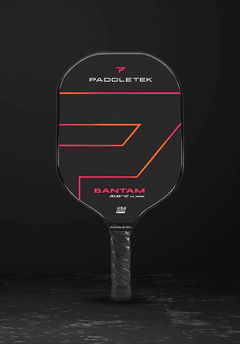 Paddletek Bantam TKO-C 14.3mm Pickleball Paddles with Polymer Honeycomb Core - Unidirectional Carbon Fiber – Torsional Weighting & High Tack Performance Grip - USAPA Approved - 5.25 Inch Handle