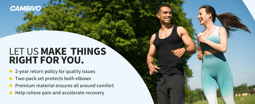 CAMBIVO 2 Pack Tennis Elbow Brace for Tendonitis and Tennis Elbow,Golfers Elbow, Arm Compression Sleeves for Women and Men, Bíceps Support Sleeve for Weightlifting, Basketball and Workout