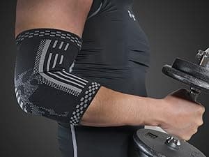 BLITZU 2 Pack Elbow Compression Sleeve, Tennis Elbow Brace Support for Golfer's, Arthritis, Bursitis & Tendonitis Treatment & Pain. Great for Gym Workout, Weightlifting. Black Large.