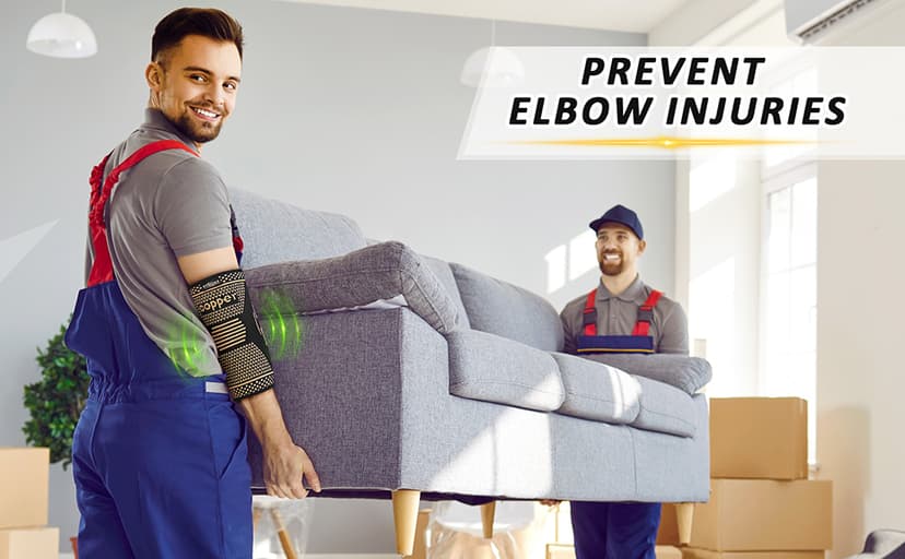 Copper Elbow Brace Compression Sleeves for Pain Relief Men Women, Arm Support Forearm Pads Braces for Tendonitis,Tennis, Golfers, Arthritis, Weight lifting