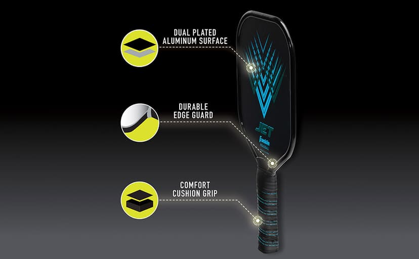Franklin Sports Pickleball Paddle - Titus + Jet Aluminum Plated Paddles - USA Pickleball (USAPA) Approved Paddle