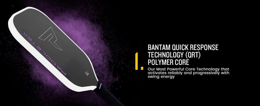 Paddletek Bantam TKO-C 14.3mm Pickleball Paddles with Polymer Honeycomb Core - Unidirectional Carbon Fiber – Torsional Weighting & High Tack Performance Grip - USAPA Approved - 5.25 Inch Handle