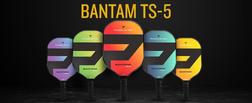 Paddletek Bantam TS-5 Pickleball Paddle | Professional Pickleball Paddles with Honeycomb Core, Textured Fiberglass Epoxy Hybrid Surface, Bantam PolyCore & High Tack Performance Grip | USAPA Approved