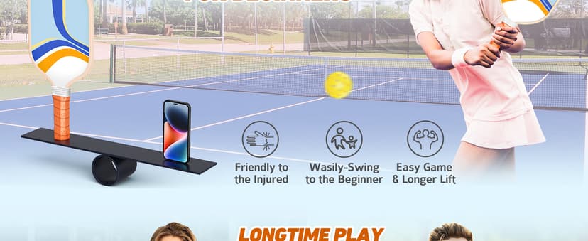 Pickleball Paddles Set of 4, Premium Wood with 4 Indoor & Outdoor Pickleball Balls and 1 Carry Bag, Pickleball Rackets with Ergonomic Cushion Grip for Beginner & Professional Gifts for Women Men Youth