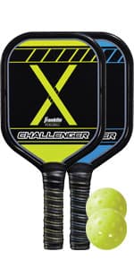 Franklin Sports 2 Player Pickleball Paddle + Ball Starter Set - Includes (2) Aluminum Paddles and (2) X-40 Balls - USA Pickleball (USAP) Approved