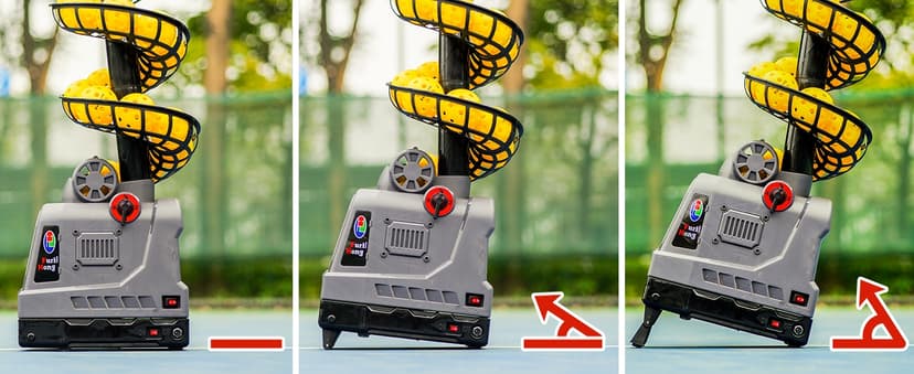 681PBH Pickleball Machine with Auto Swing, 3 Angles & 4 Speeds Adjustable, Portable Pickleball Launcher for Indoors & Outdoors Practice, Powered by Power Bank/Batteries/AC Power, for Beginners