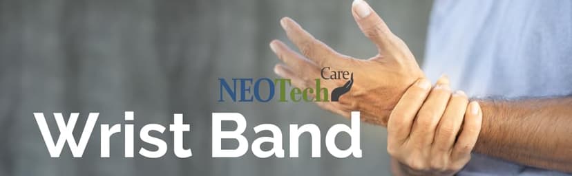 NeoTech Care Wrist Band - Adjustable Compression Strap - Elastic & Breathable Fabric - Support Sleeve for Tennis, Sports, Exercise - Men, Women, Right or Left (Gray Color, Size M, 1 Unit)