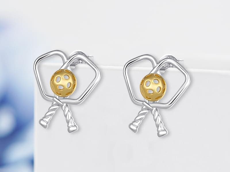 Baseball/Pcikleball/Basketball/Soccer Earrings S925 Sterling Sliver Sport Earrings for Women Sport Jewelry Gifts for Women Sports Fans and Sports Players
