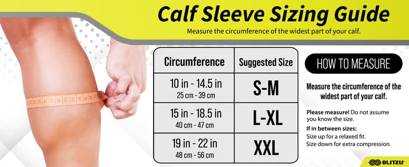 BLITZU Calf Compression Sleeve for Men & Women Footless Compression Socks Support Runners Leg Sleeve Shin Splints Pain Relief