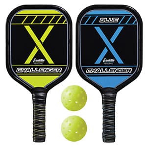 Franklin Sports 2 Player Pickleball Paddle + Ball Starter Set - Includes (2) Aluminum Paddles and (2) X-40 Balls - USA Pickleball (USAP) Approved