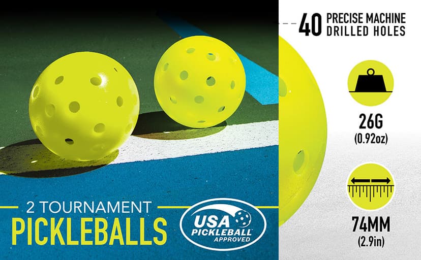 Franklin Sports Pickleball Paddle and Ball Set - Wooden Pickleball Rackets + Pickleballs - Activator - USA Pickleball (USAPA) Approved