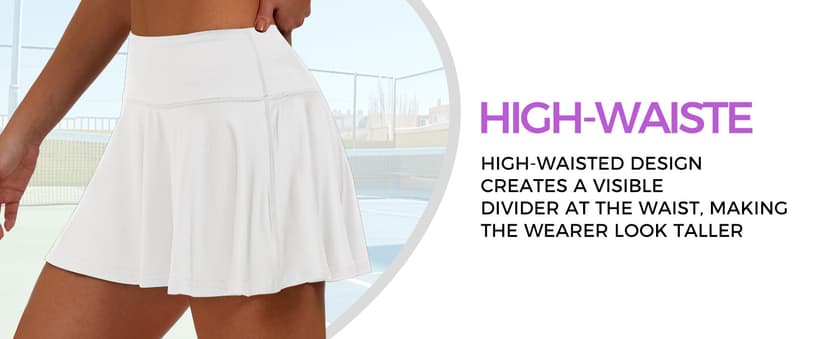 Buauty Women's Tennis Skirt Pleated Golf Skirts with Pockets Shorts Athletic Skort for Pickleball Sports Outfits