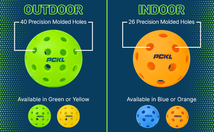 PCKL Optic Speed Pickleball Balls | Choose Indoor or Outdoor Pickleballs | USAPA Tournament Aproved | 4 Pack Crack-Resistant