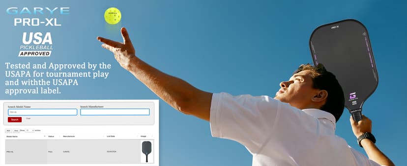 GARYE Pickleball Paddles, 16MM T700 Thermoformed Raw Carbon Fiber Pickleball Paddle, Great Grit & Spin, USAPA Approved PRO-XL Pickle Ball Rackets Set with Power, Control and Balance, 1 Cover