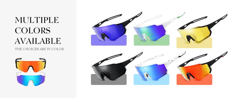 Polarized Sport Sunglasses for Men and Women, Lightweight TR90 Sun Glasses with UV Protection for Cycling Running