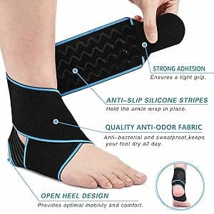 Ankle Support,Adjustable Ankle Brace Breathable Nylon Material Super Elastic and Comfortable,1 Size Fits all, Suitable for Sports (blue 1)