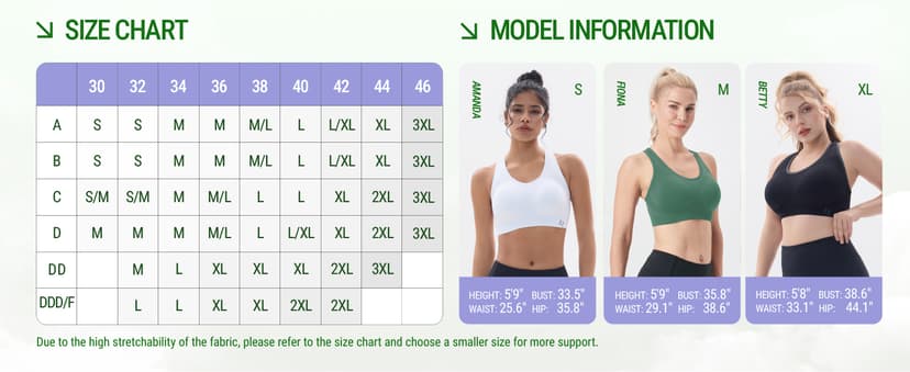 FITTIN Racerback Sports Bras for Women - Padded Seamless Support Bra for Yoga Gym Workout Fitness