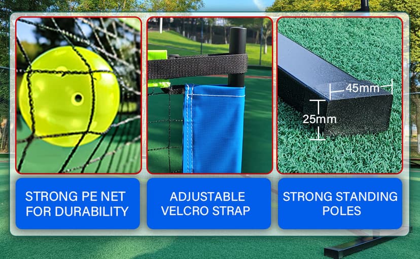 22FT Regulation Size Pickleball Net for Driveway, Outdoor Balls and Portable Carry Bag, Weather Resistance Strong Steel Frame