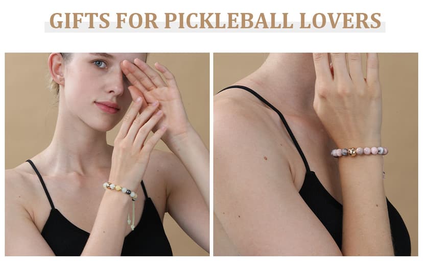 Bracelet Gifts for Pickleball Lovers - Women & Men, Bead Bracelet Accessories Jewelry