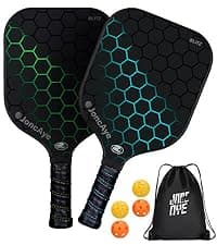 JoncAye Pickleball-Paddles-Set of 4 or 2 Rackets with Balls and Bag, USAPA Approved Pickle-Ball Equipment with Accessories, Fiberglass Graphite Pickleball Racquet Set for Men, Women, Kids, Adults