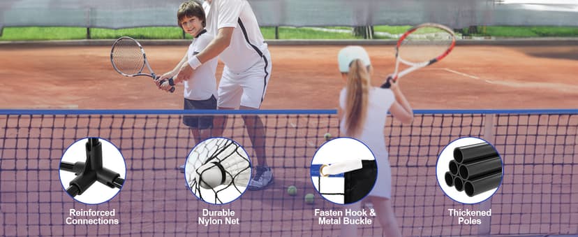 BAGAIL Badminton Net, Height Adjustable Kids Volleyball Net, Foldable Nylon Net 10 ft/14ft/17ft Wide, Tennis Net, Small Pickleball Net for Backyard Game and Indoor Outdoor Use, Easy Setup