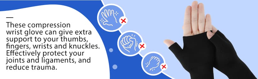 Geyoga 4 Pcs Unisex Wrist Thumb Support Fingerless Compression Gloves Wrist Support Brace for Sports, Fits Small-Check Size Chart Before Ordering(Black, Nude Color,5.9-6.7 Inch)