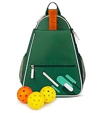 Newluck Pickleball Tote Sling Bag for Women/Men/Boy/Girl,Large Capacity,Adjustable Shoulder Strap with Fence Hook Accessories