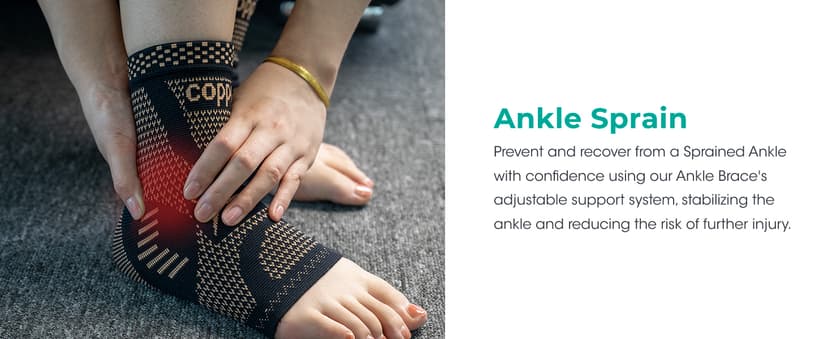 INDEEMAX Ankle Brace for Women & Men, Ankle Compression Sleeve Support Copper Infused Ankle Brace for Sprained Ankle, Plantar Fasciitis Sports, Achilles Tendonitis Pain Relief, Copper Black, M