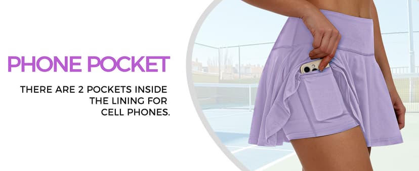 Buauty Women's Tennis Skirt Pleated Golf Skirts with Pockets Shorts Athletic Skort for Pickleball Sports Outfits