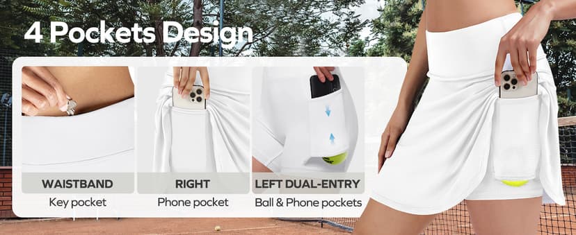 Ewedoos Tennis Skirt Womens Skorts with Pockets Shorts Tennis Skirts for Women Athletic Golf Running Pickleball